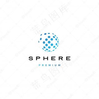 球体数字地球仪圆形圆点扩散3d徽标图标插图