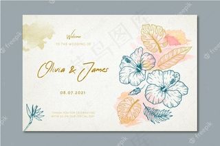 带花饰的婚礼横幅banner