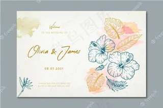 带花饰的婚礼横幅banner