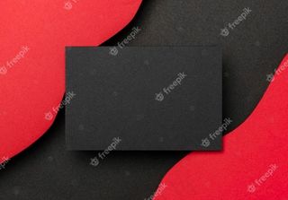 黑色纸张和波浪色红色背景层