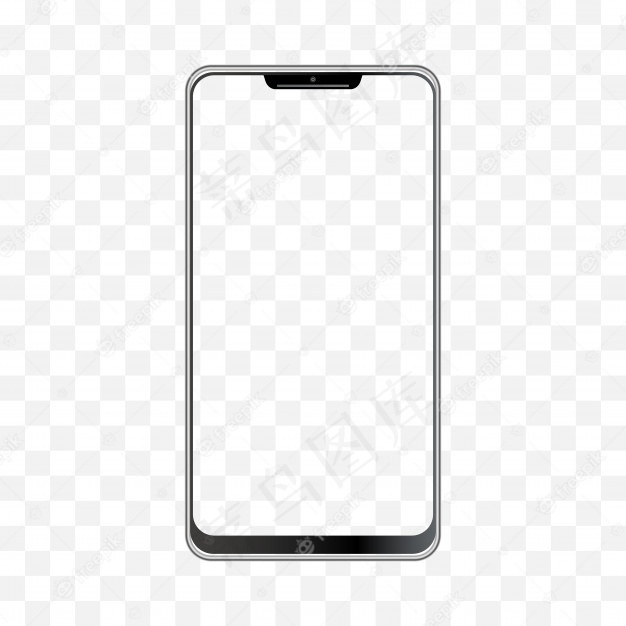 智能手机插图。手机相框与空白显示隔离模板。