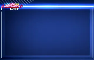 横幅banner突发新闻、重要新闻、头条以警灯形式闪烁。图像。