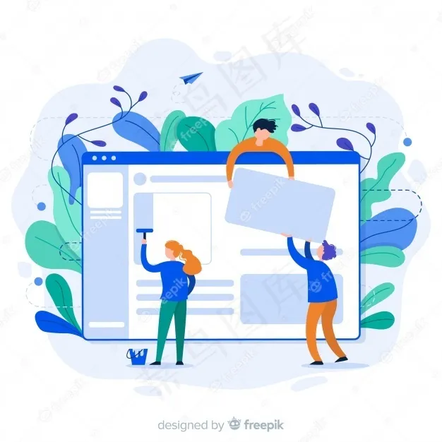 平面风格的现代网页设计理念eps,ai矢量模版下载