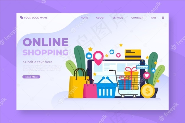平面设计购物在线登录页eps,ai矢量模版下载