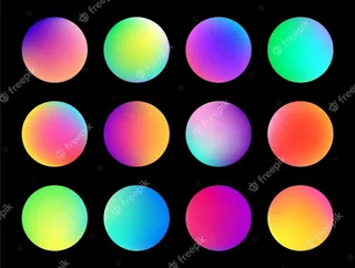 圆形全息梯度球按钮。