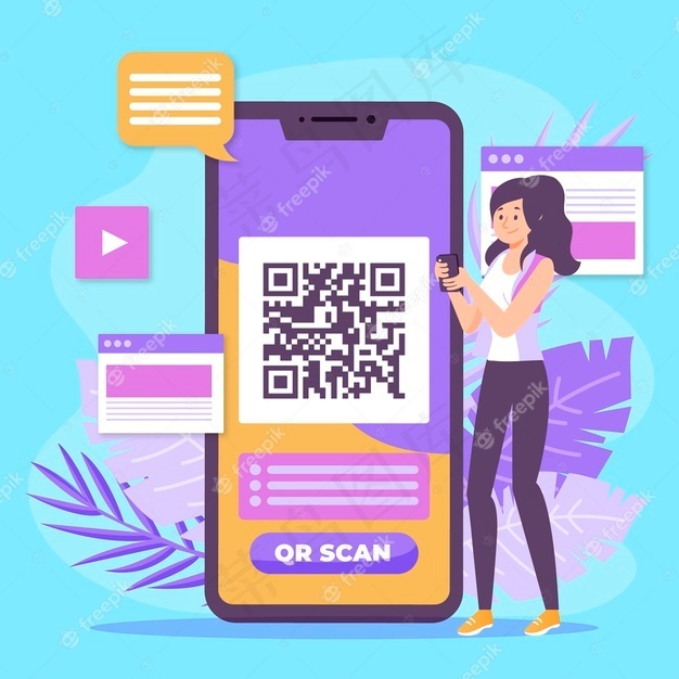 移动概念二维码扫描eps,ai矢量模版下载