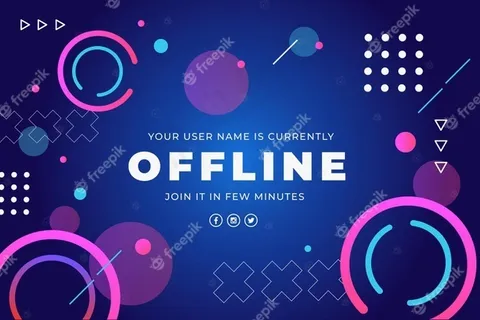 带有孟菲斯元素的抽象离线twitch横幅banner