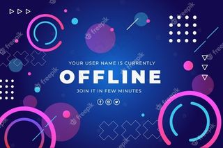 带有孟菲斯元素的抽象离线twitch横幅banner