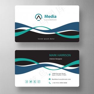 双波浪形名片