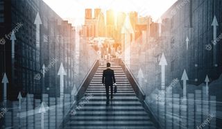 企业利润增长双重曝光形象