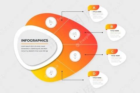 渐变抽象形状信息图