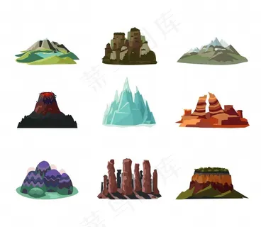 彩色山脉图标集