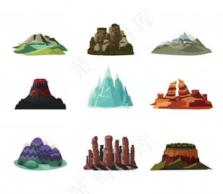 彩色山脉图标集