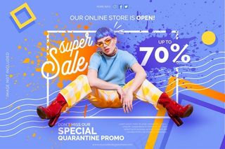 在线商店隔离促销横幅banner模板