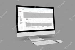 真实的电脑模型样机显示youtube频道