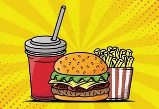 美味快餐波普艺术风格