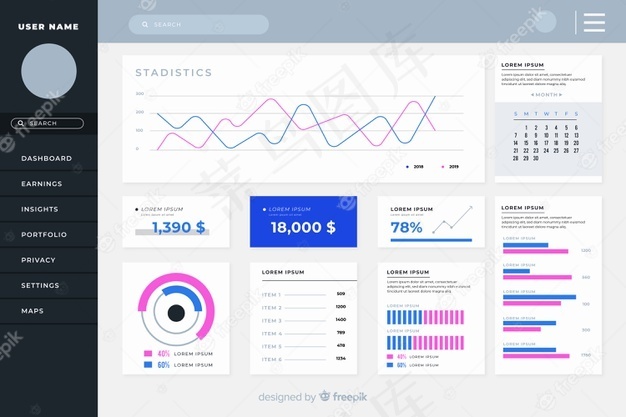 彩色仪表板用户面板