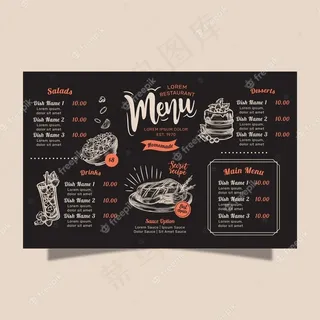 自制餐厅菜单概念
