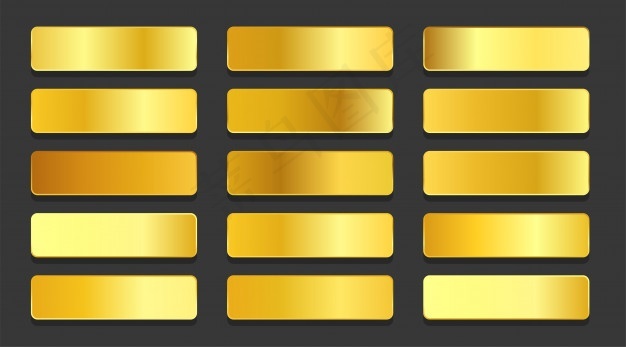金黄色渐变金属渐变套装eps,ai矢量模版下载