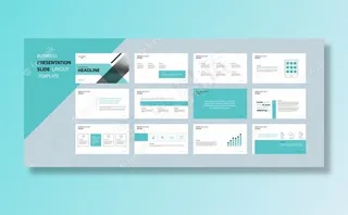 带有信息图形元素的业务演示设计模板概念