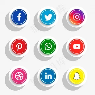 3d风格社交媒体图标集