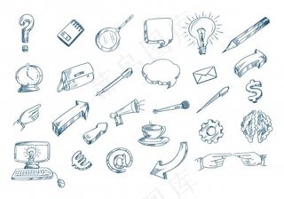 工艺素描图标集涂鸦