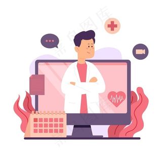 身着白色医疗袍的在线医生