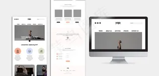 瑜伽课手机app移动应用程序和屏幕