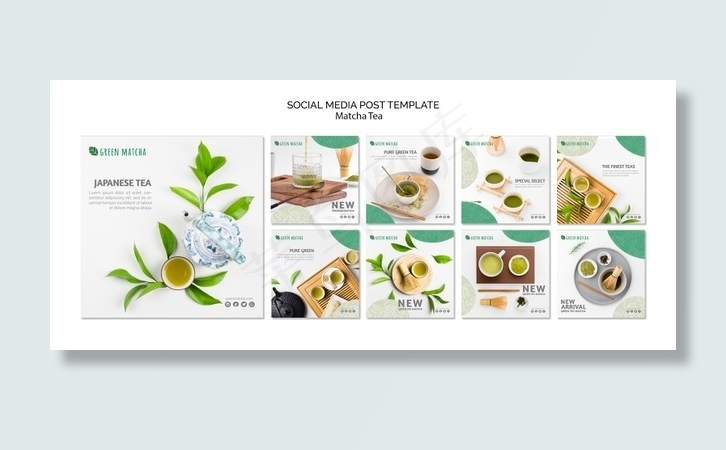 抹茶社交媒体帖子模板