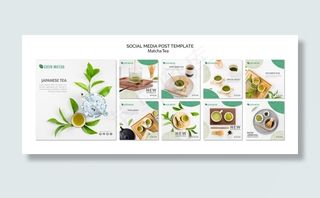 抹茶社交媒体帖子模板