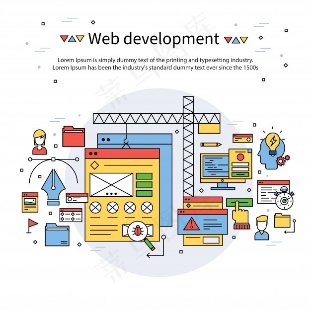 Web开发线组成eps,ai矢量模版下载