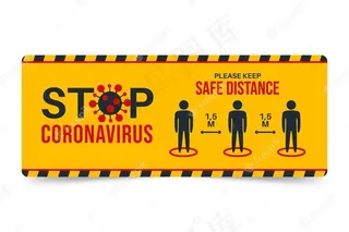 社会距离横幅banner标志
