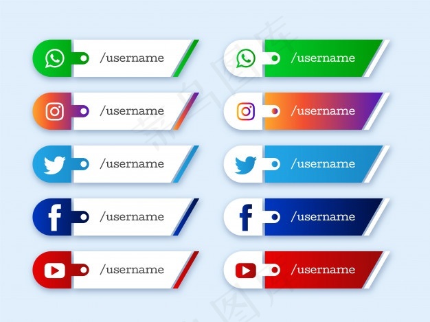 社交媒体下三分之一图标设计