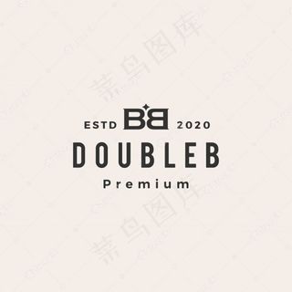 Bb双b字母标志复古标志图标插图