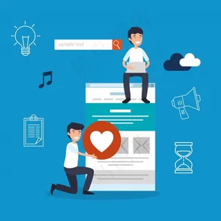 有搜索栏和网站信息的男人 有搜索栏和网站信息的男人