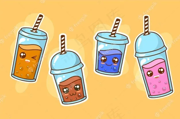 Kawaii泡茶插图eps,ai矢量模版下载