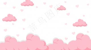 天空中有粉红色云的情人节横幅banner