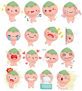 一个充满感情的可爱卡通桃男孩