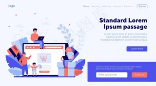 快乐的人们在网上购物