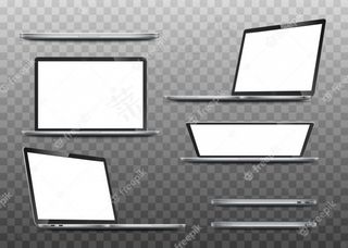 真实笔记本电脑的绝佳集合模型样机。