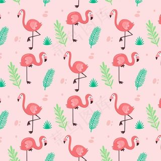 五彩火烈鸟图案