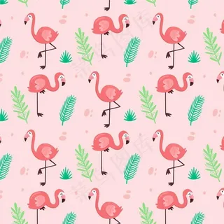 五彩火烈鸟图案