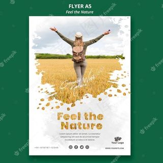 感受自然模板宣传单,DM传单