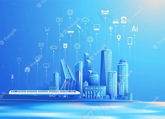 智慧城市矢量与物联网平面设计理念eps,ai矢量模版下载