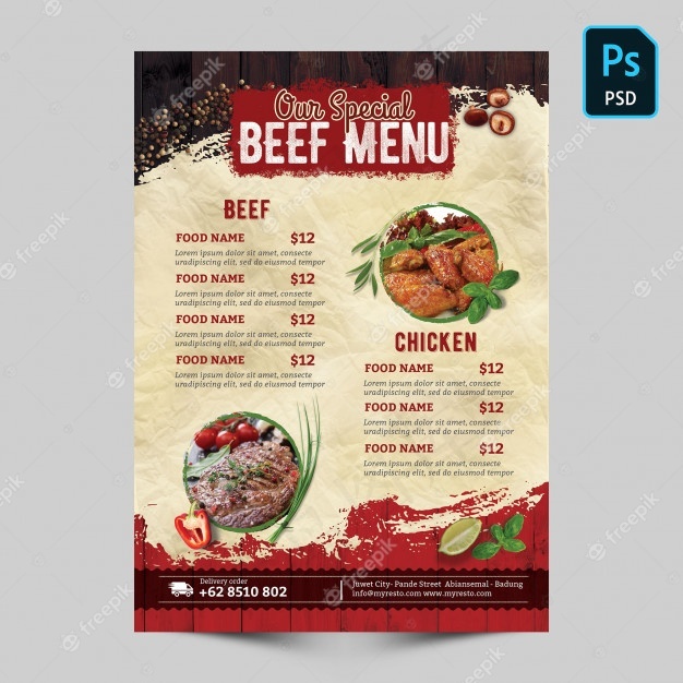 特色牛肉菜单