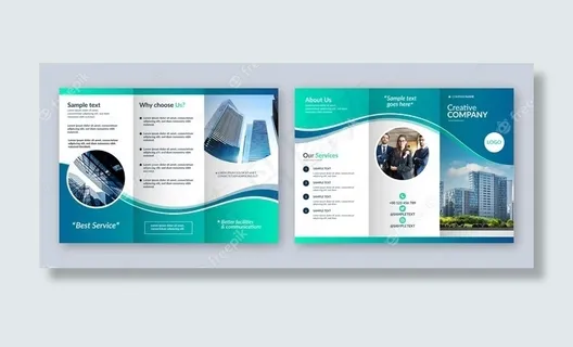 摘要三折页小册子模板