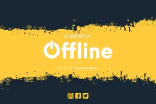 现代的当前离线抽搐横幅banner与刷子笔刷