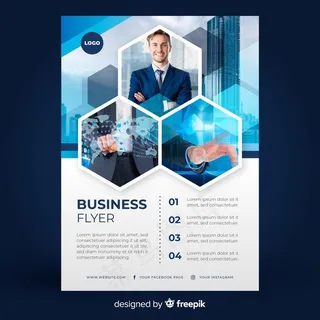 带有照片模板的抽象商业宣传单,DM传单