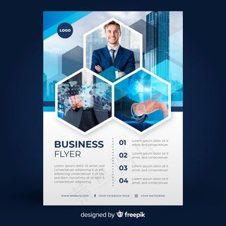 带有照片模板的抽象商业宣传单,DM传单