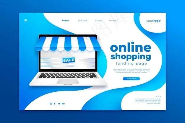 现实的网上购物登陆页eps,ai矢量模版下载